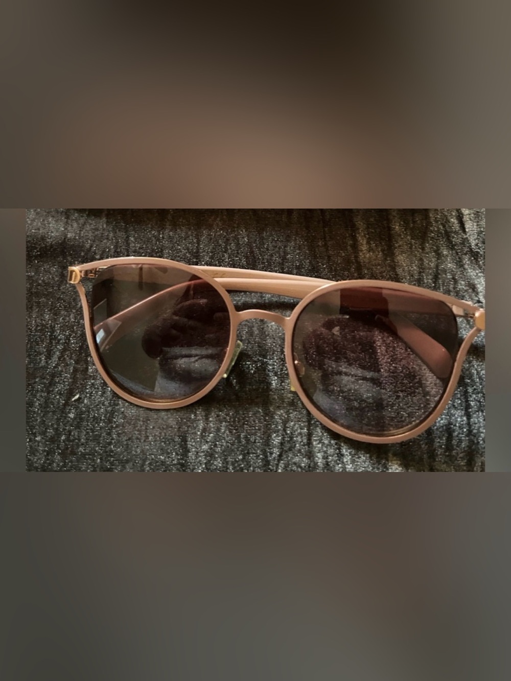 Nannette Round Sunglasses in Dusty Rose with Gray Lenses